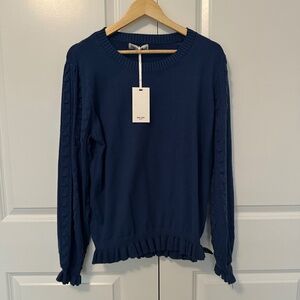 New! Women's Dark Blue Sweater with Ruffles - 2XL